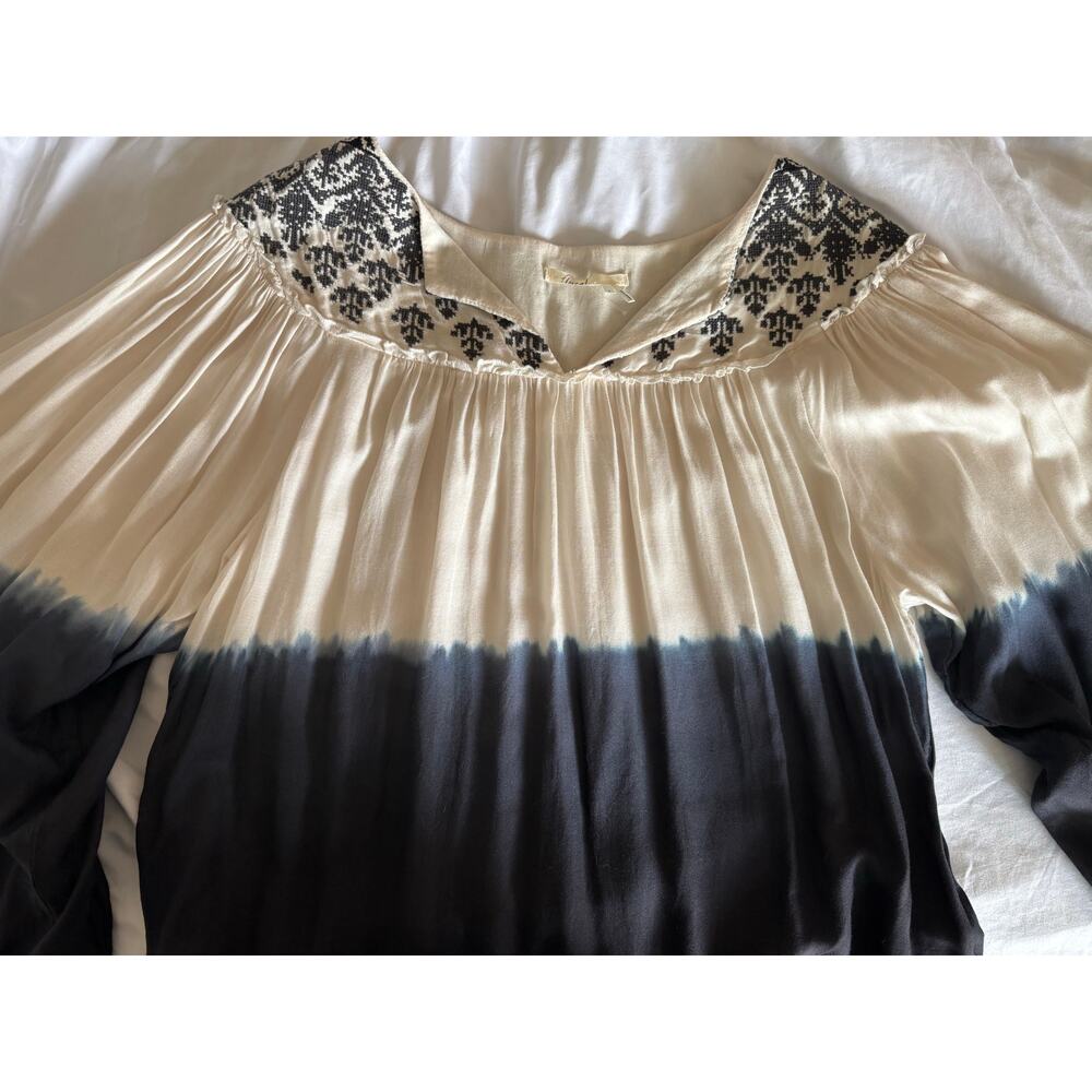 🌟ANTHROPOLOGIE FLOREAT Dip dyed ombré and embroidered tunic - Picture 9 of 13